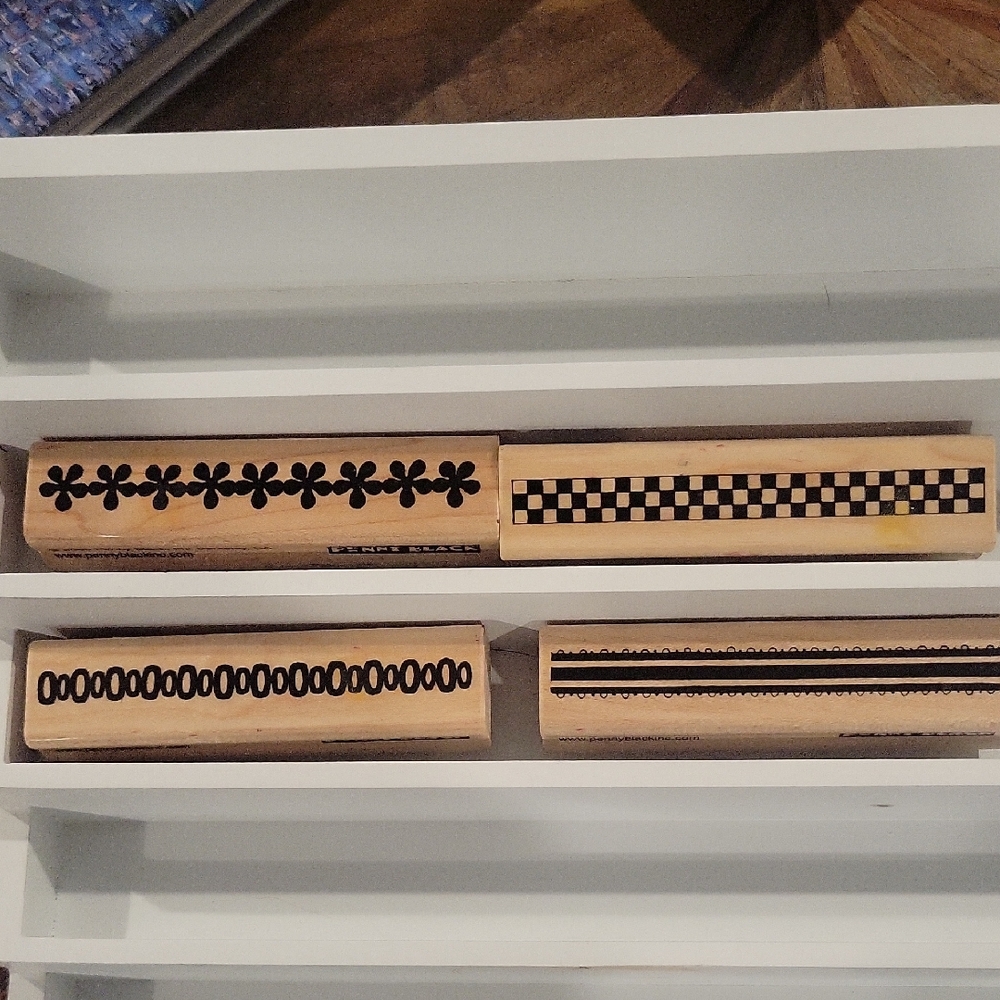 Penny Black Wooden Rubber‎ Stamps. Lot of 4 Decorative Scrapbooking Edges